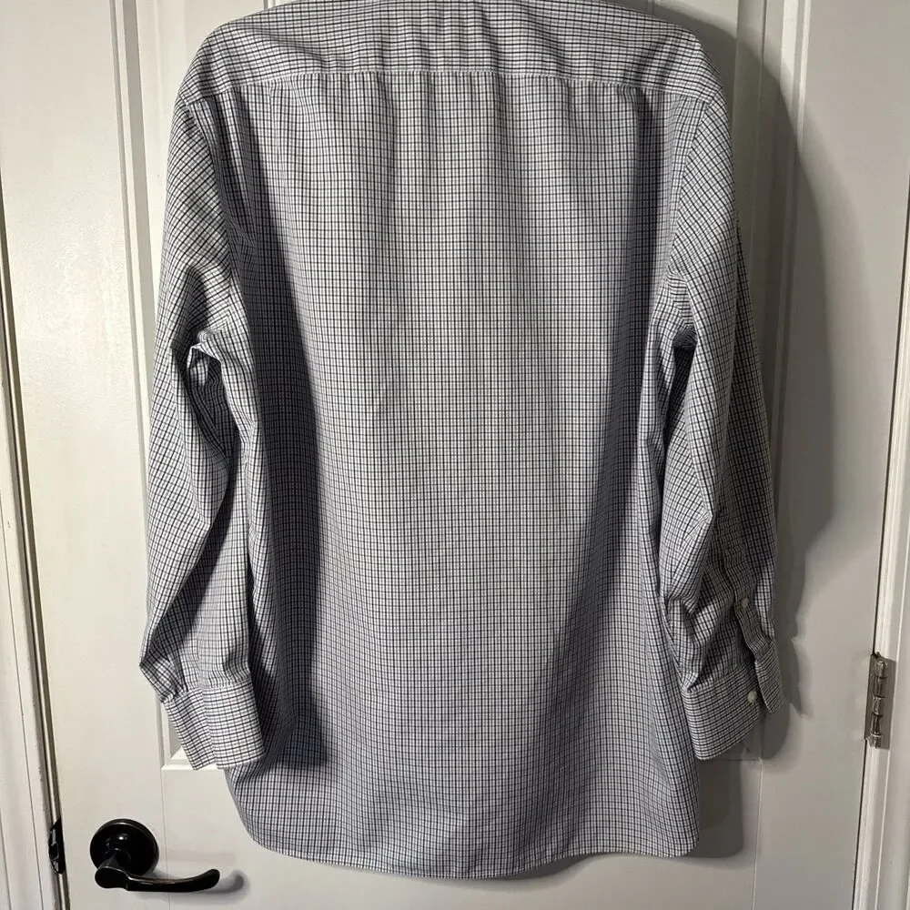 Men's J.Crew Button Up Shirt Classic 2Ply Cotton Check 16- 16.5 Large Men’s